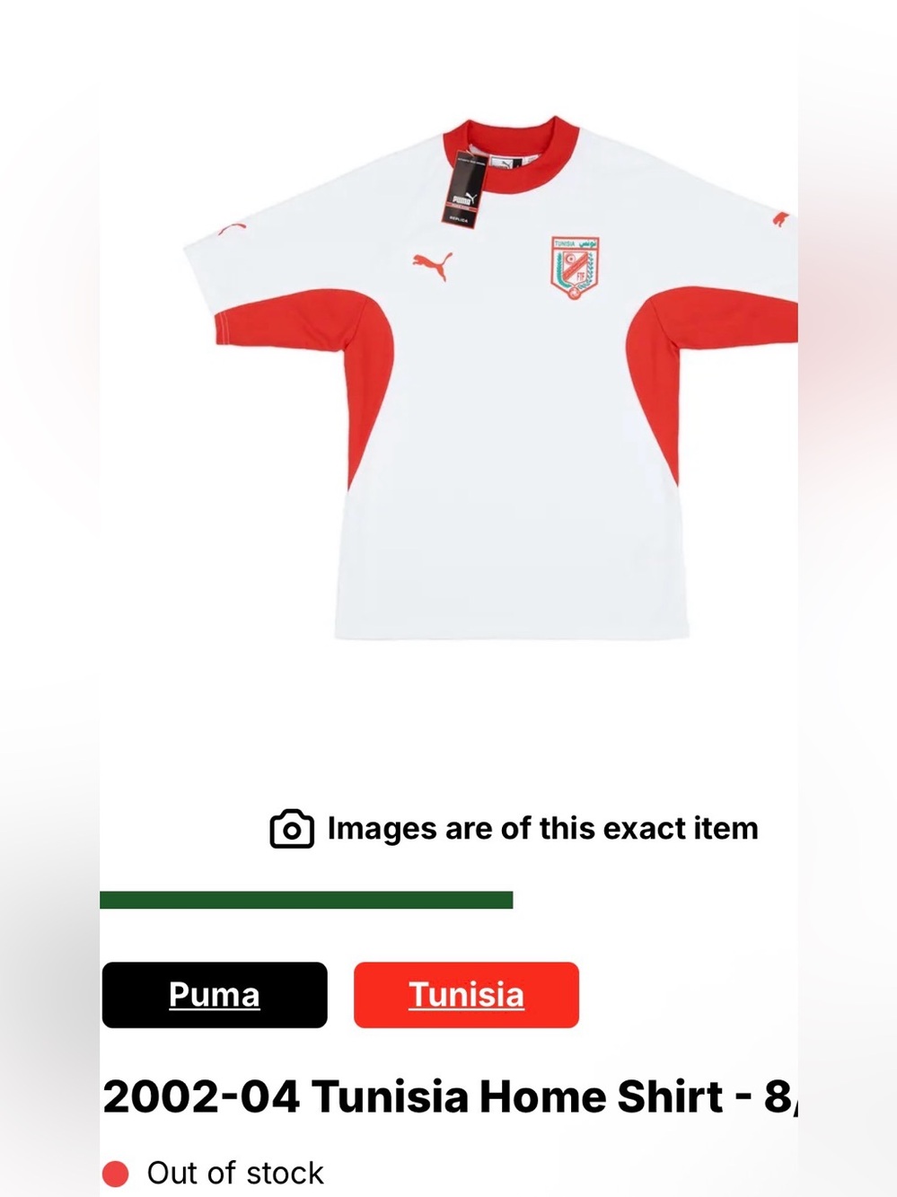 Puma Vintage 2002 Tunisia National Team Soccer 760080 Jersey Men’s Sz: Large - Picture 8 of 8